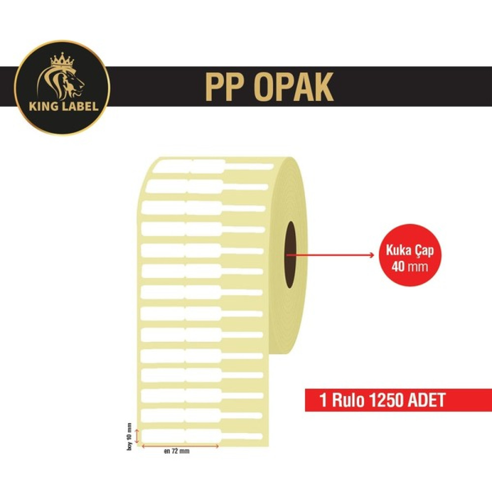 King Label Kuyumcu Etiketi 72X10 Pp Opak 1 Rulo 1250 Sarım - 72 x 10 cm Barkod Okuyucular Fiyatı