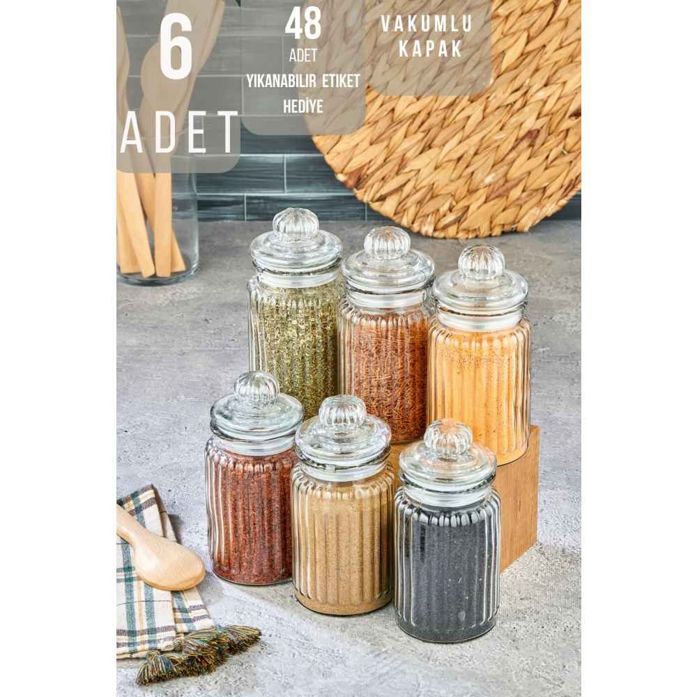 King Mop Vintage 6lı Vakumlu Kapak Baharatlık Seti Baharat Setleri & Baharatlıklar Fiyatı