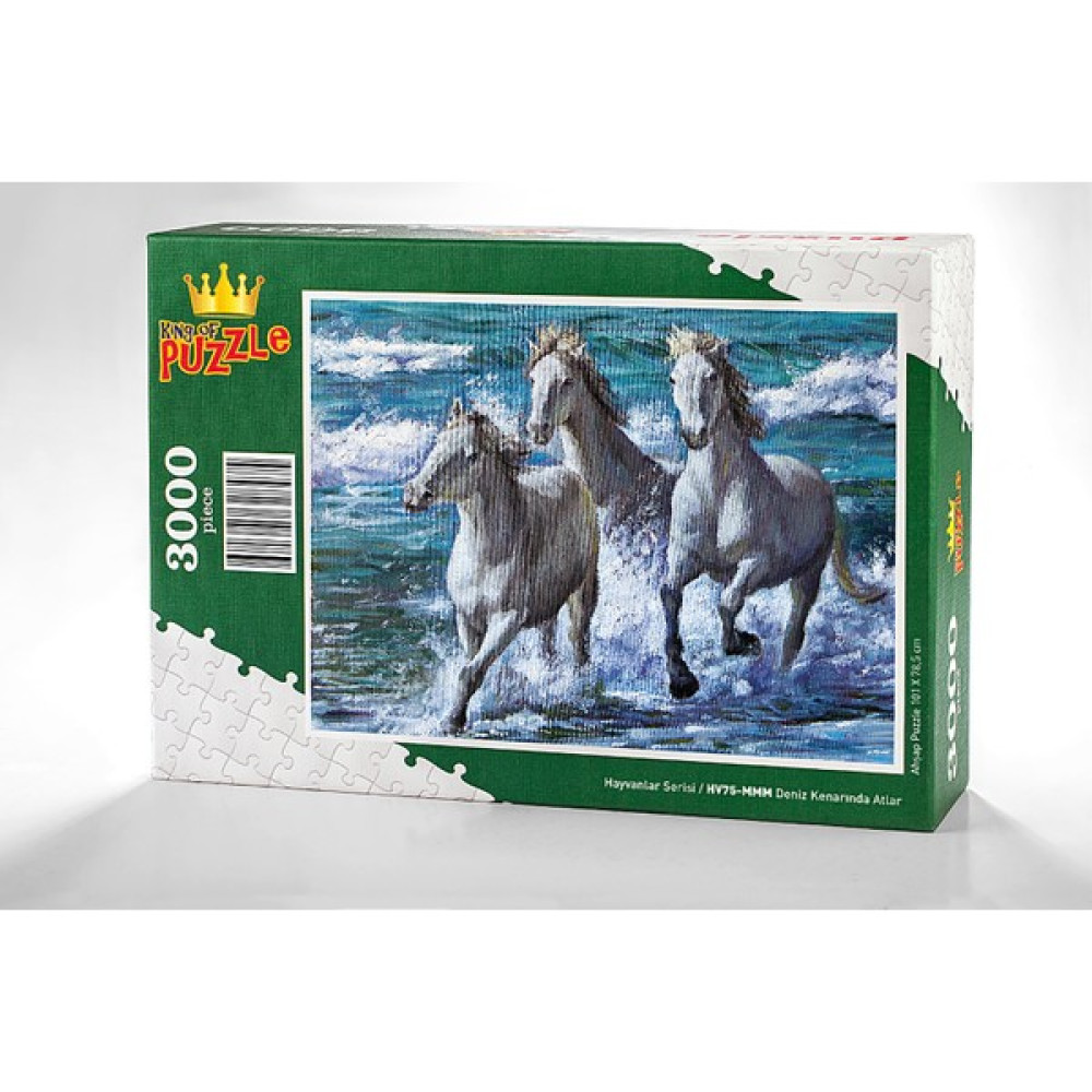 King Of Puzzle Deniz Kenarında Atlar Ahşap Puzzle 3000 Parça (Hv75-Mmm) Puzzle & Aksesuarları Fiyatı