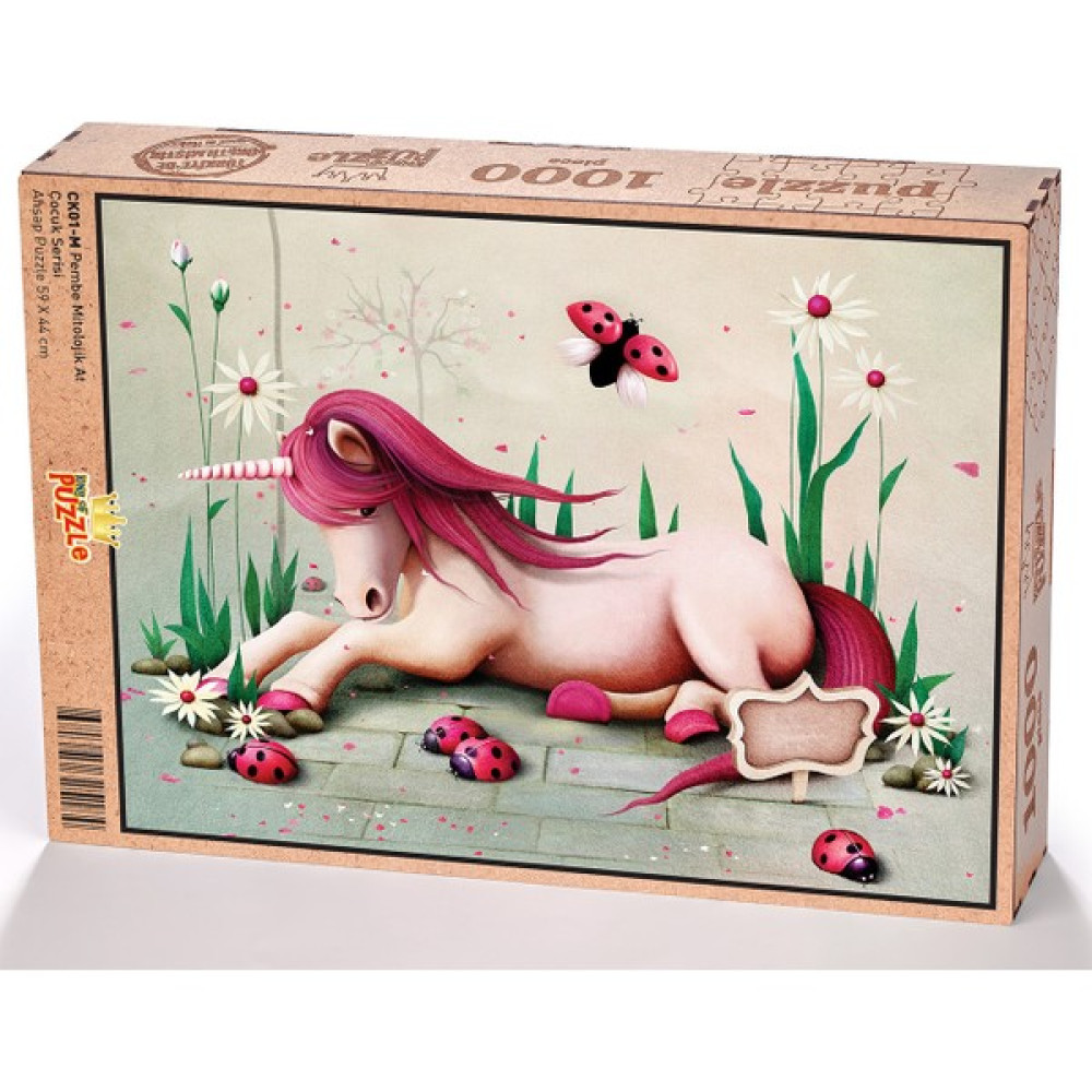 King Of Puzzle Pembe Mitolojik At Ahşap Puzzle 1000 Parça (CK01-M) Oto Boyaları Fiyatı