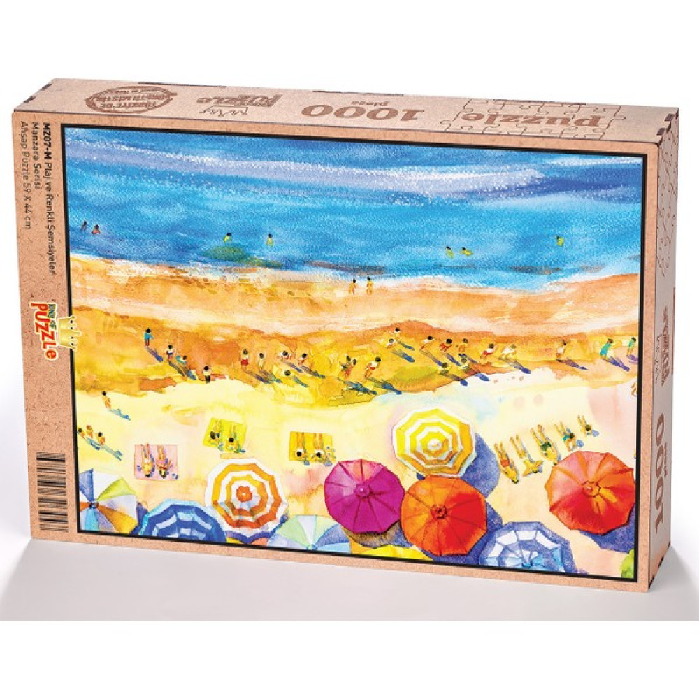 King Of Puzzle Plaj ve Renkli Şemsiyeler Ahşap Puzzle 1000 Parça (MZ07-M) Oto Boyaları Fiyatı