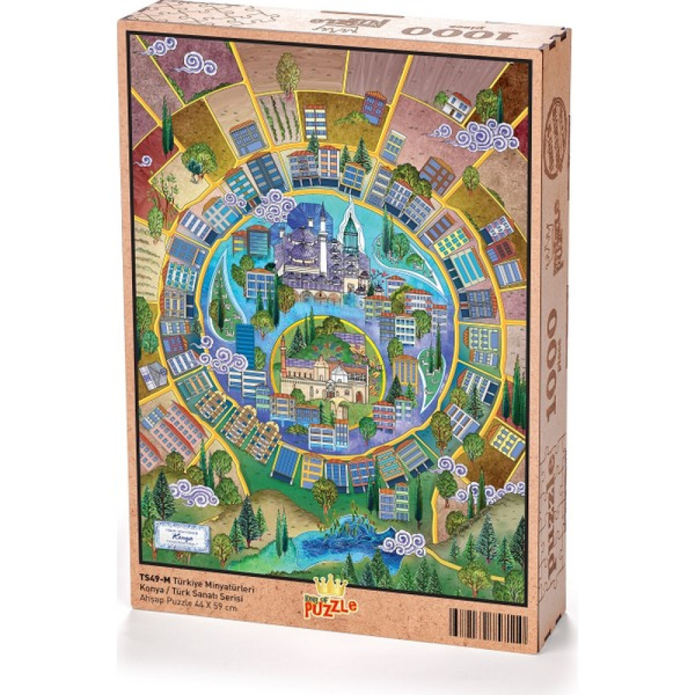 King Of Puzzle Türkiye Minyatürleri - Konya - Nasuhi Hasan Çolpan Ahşap Puzzle 1000 Parça Oto Boyaları Fiyatı