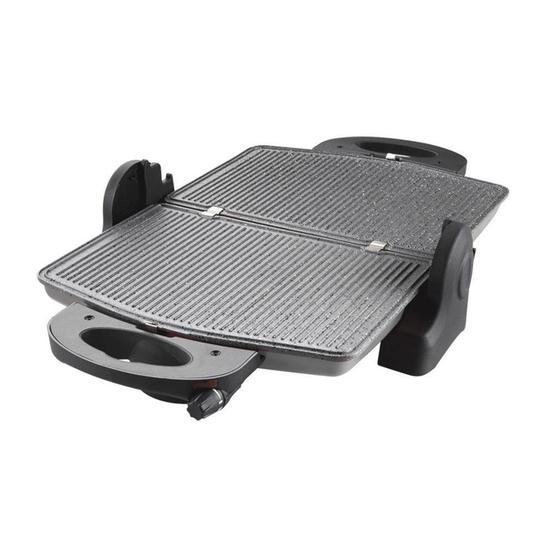 King P-637 Granit 1600 W 6 Adet Pişirme Kapasiteli Teflon Çıkarılabilir Plakalı Izgara ve Tost Makinesi Kırmızı
