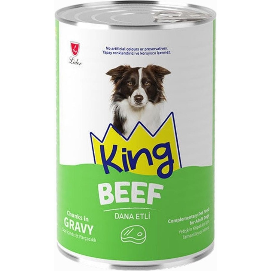 King Sos Içerisinde Et Parçacıklı Dana Etli Köpek Konservesi 400 gr Evcil Hayvan Ürünleri Fiyatı