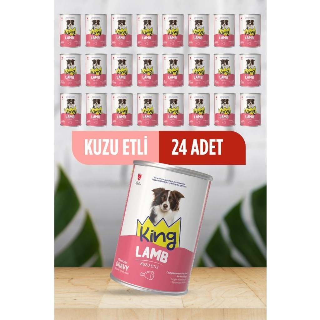 King Sos Içerisinde Et Parçacıklı Kuzu Etli Köpek Konservesi 400 Gr*24 Adet Diğer Fiyatı