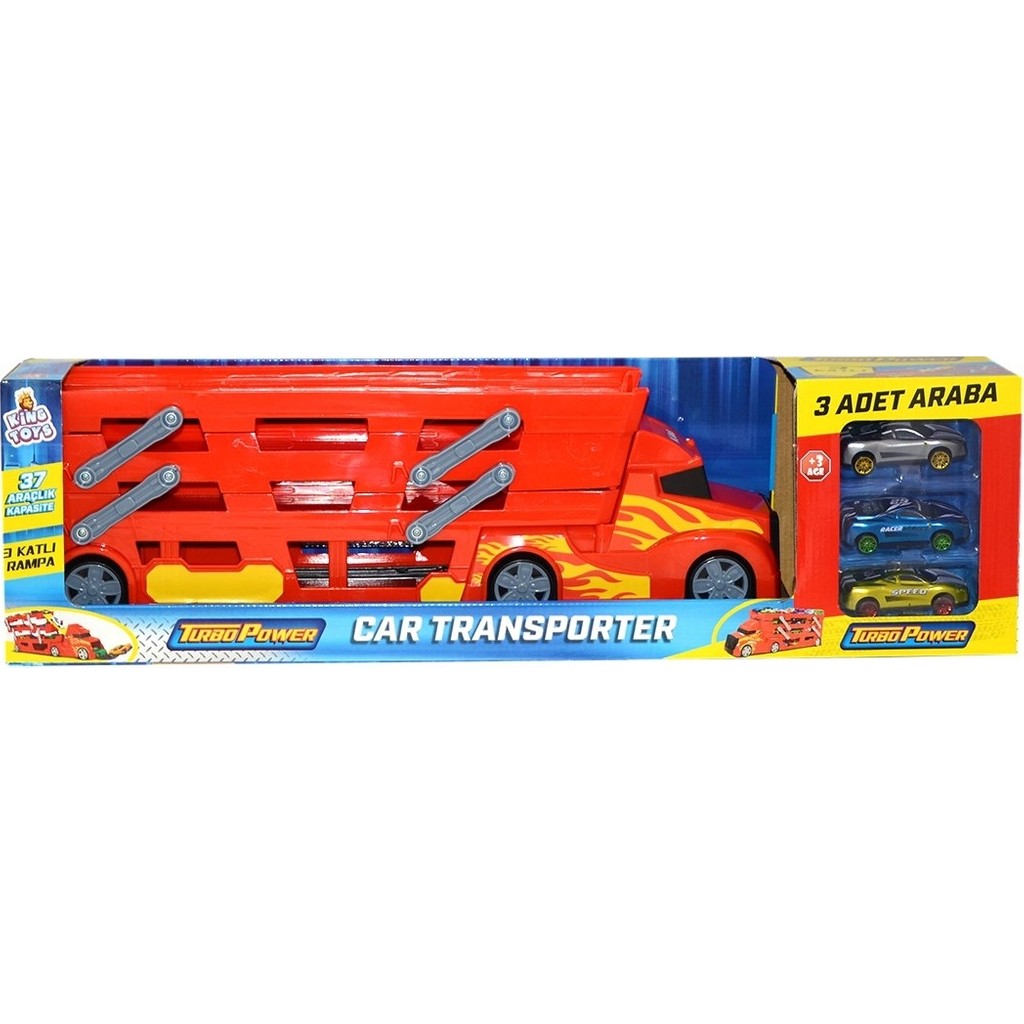 King Toys Araçlı Transporter 3 Kat Kırmızı Oyuncak Araba 3 Adet Kapasite Özellikli Model Anne Bebek Oyuncak Fiyatı