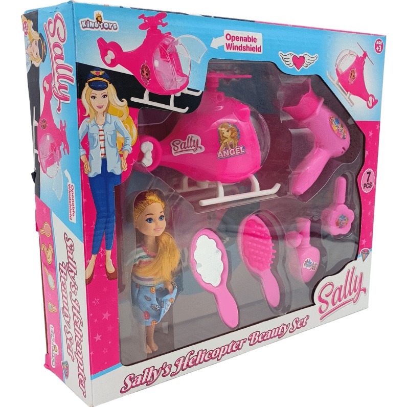 King Toys Helikopterli Sally Oyuncak Bebek Seti Anne Bebek Oyuncak Fiyatı
