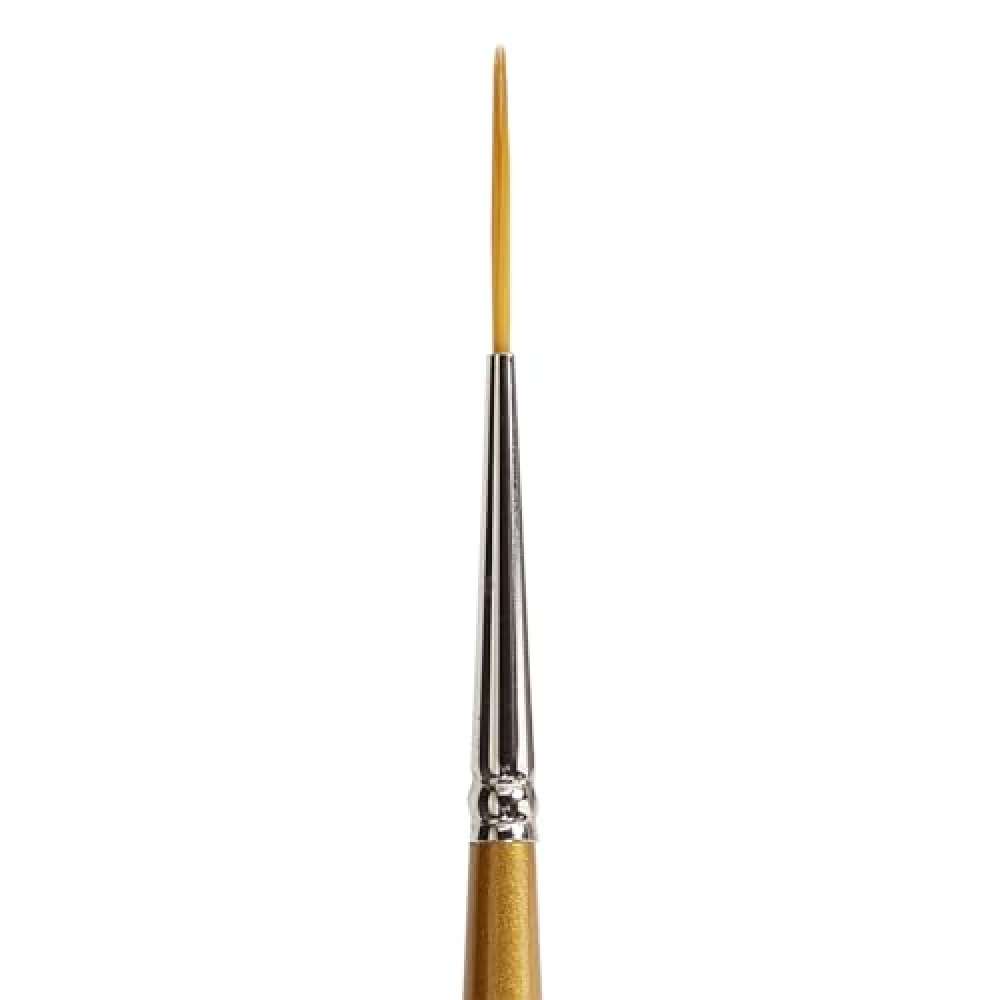 KINGART Premium Original Gold 9050-6/0 Script Liner Series Artist Brush, Golden Taklon Synthetic Hair, Short Handle, for Acrylic, Watercolor, Oil and Gouache Painting, Size 6/0