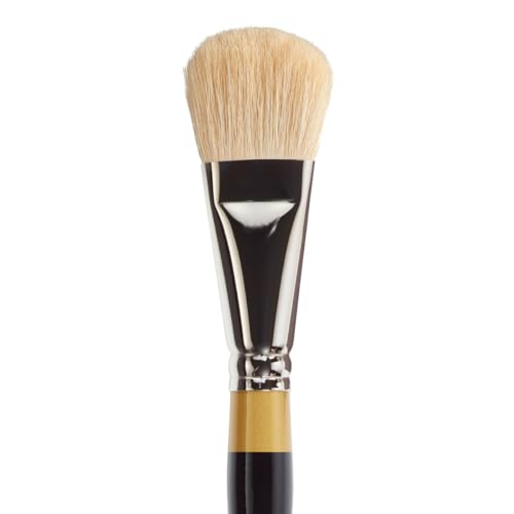 KINGART Premium Original Gold 9270-1 Oval MOP Series Artist Brush, Soft Synthetic Hair, Short Handle, for Acrylic, Watercolor and Oil Painting, Size 1"