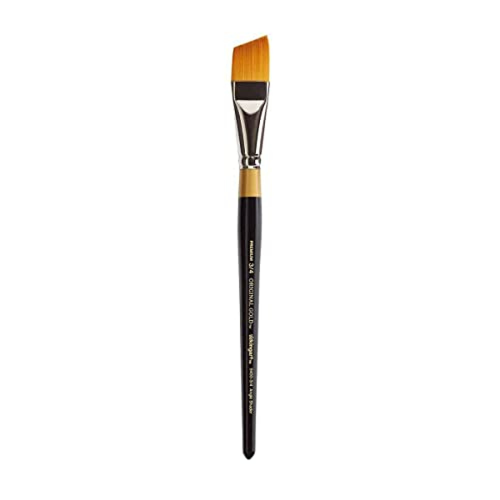 KINGART Premium Original Gold 9400-3/4 Angular Shader Series Artist Brush, Golden Taklon Synthetic Hair, Short Handle, for Acrylic, Watercolor, Oil and Gouache Painting, Size 3/4"