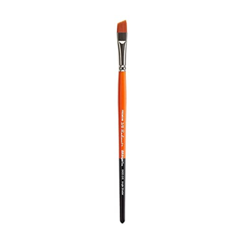 KINGART Premium Radiant 6400-3/8 Angular Shader Series Artist Brush, Synthetic Taklon Hair, Short Handle, for Acrylic, Oil and Watercolor Painting, Size 3/8"