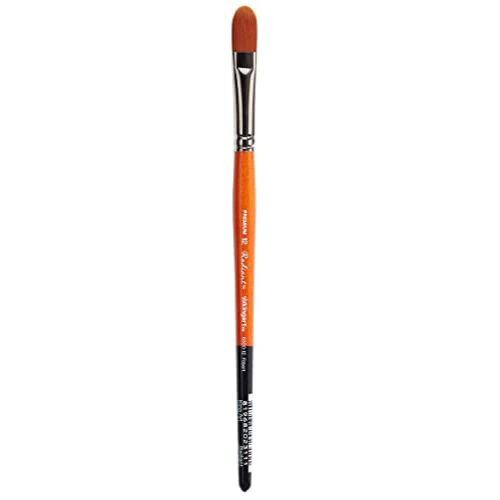 KINGART Premium Radiant 6500-12 Filbert Series Artist Brush, Synthetic Taklon Hair, Short Handle, Acrylic, Oil and Watercolor Painting, Size 12