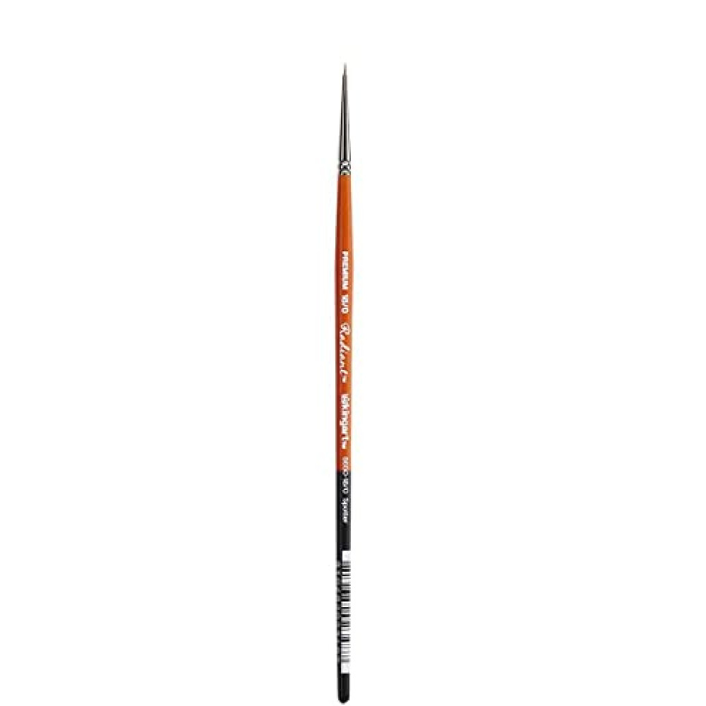 KINGART Premium Radiant 6650-18/0 Spotter Series Artist Brush, Synthetic Taklon Hair, Short Handle, for Acrylic, Oil and Watercolor Painting, Size 18/0
