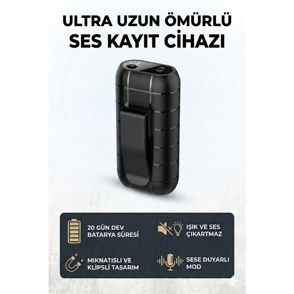 Kingboss 32GB Mini Ses Kayıt Cihazı Mıknatıslı Ekranlı 20 Gün Şarj Profesyonel Kaydedici Diğer Fiyatı