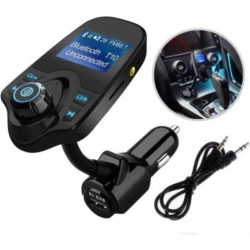 Kingboss T10 Wifi Bluetooth Araç Kiti Fm USB Fm Transmitter %2b Araç Kiti Siyah Cep Telefonu Araç Kiti Fiyatı