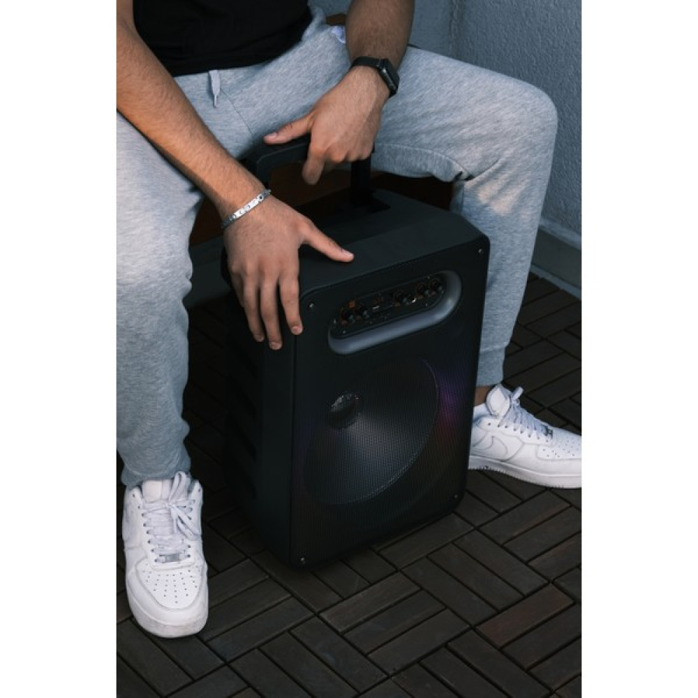 Kinger Dış Mekan Büyük 12'' Karaoke Mikrofonlu Hoparlör Flame Light LED Kumandalı Yüksek Ses Bluetooth Hoparlör Fiyatı