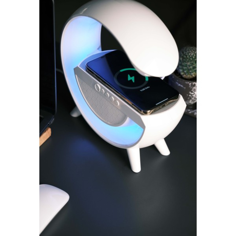 Kinger G Bluetooth Hoparlör Kablosuz Şarj Özellikli Masa Lambası Ambiyans Aydınlatma - Beyaz Oto Boyaları Fiyatı