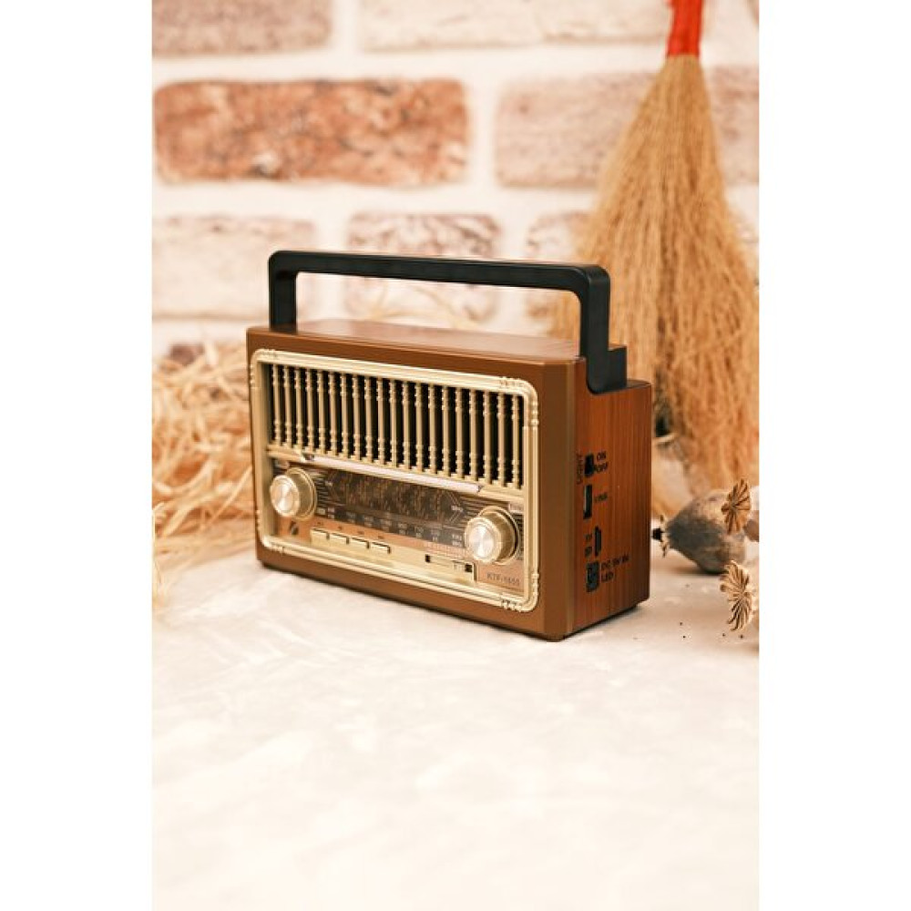 Kinger Nostalji Radyo 8 Band Sd Kart USB Bluetooth Speaker Hoparlör Radyo - Açık Kahverengi Bluetooth Hoparlör Fiyatı