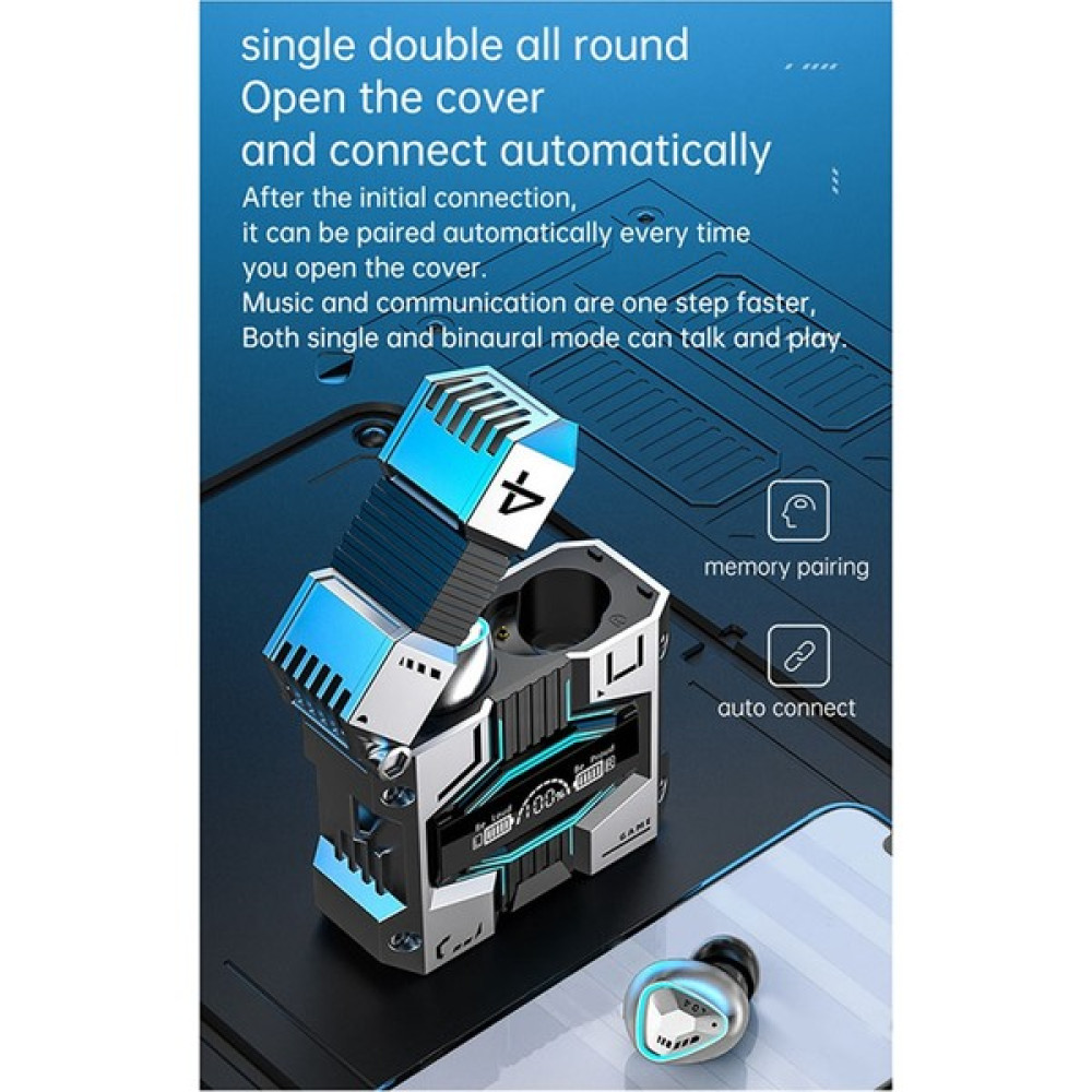 KingKuee M45 Mecha Oyun Kablosuz Bluetooth Kulaklık Tws 5.3 Kulaklık Dokunmatik Dijital Ekran Gürültü Azaltma Stereo Müzik Kulaklık A (Yurt Dışından) Oto Boyaları Fiyatı