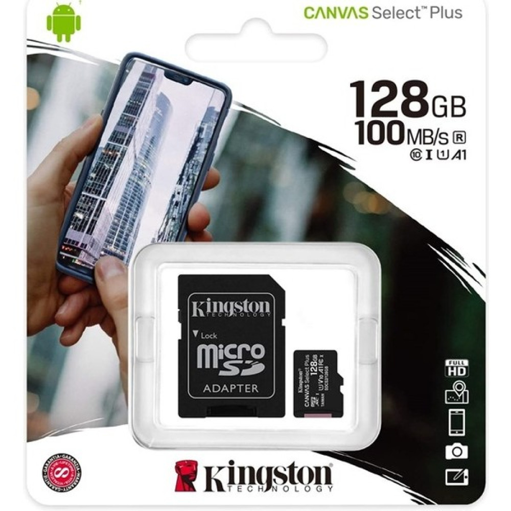 Kingston 128GB Microsd Canvas (100MB/S Okuma - Yazma) Yüksek Hızlı Microsd Kart SDCS2/128GB Hafıza Kartları Fiyatı