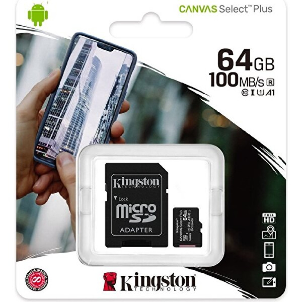Kingston 64GB Microsd Canvas (100MB/S Okuma - Yazma) Yüksek Hızlı Microsd Kart SDCS2/64GB Hafıza Kartları Fiyatı