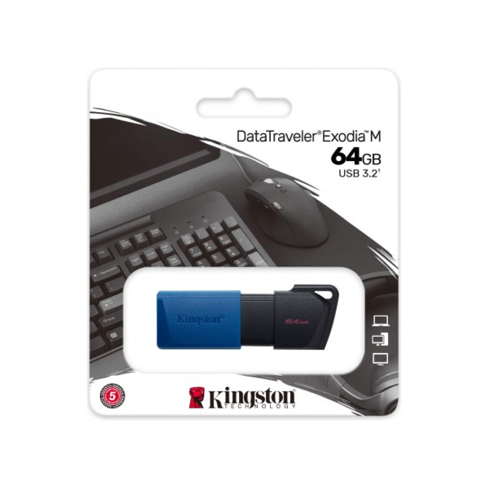 Kıngston DTXM/64GB USB 3.2 Data Traveler Exodia M Flash Disk (Siyah-Mavi) - Siyah - 64 GB Flash Bellekler Fiyatı