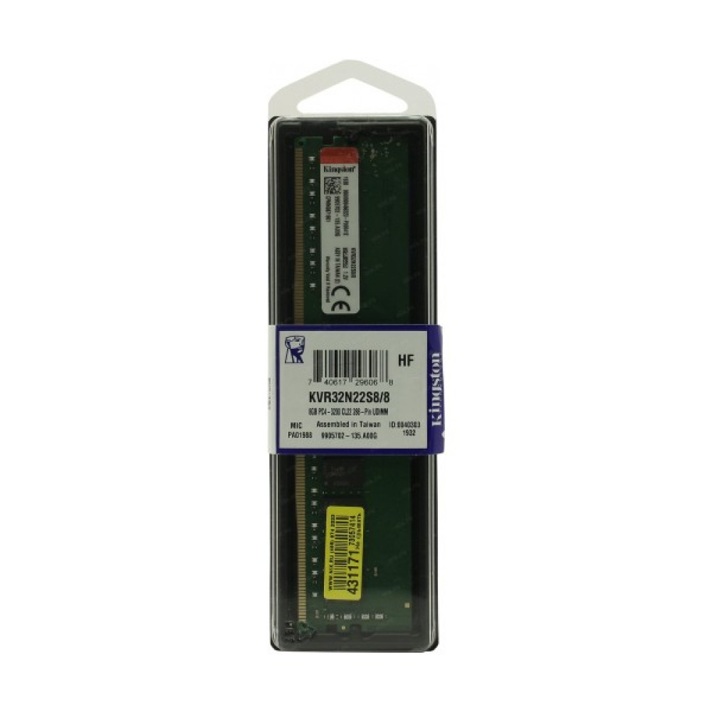 Kingston KVR32N22S8/8 8GB 3200MHZ DDR4 CL22 Masaüstü Ram RAM Bellekler Fiyatı