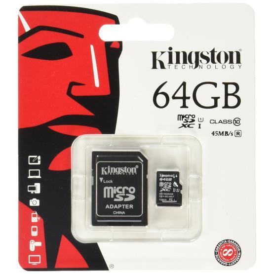 Kingston SDCX10/64GB 64 GB Class 10 Micro SD Hafıza Kartı