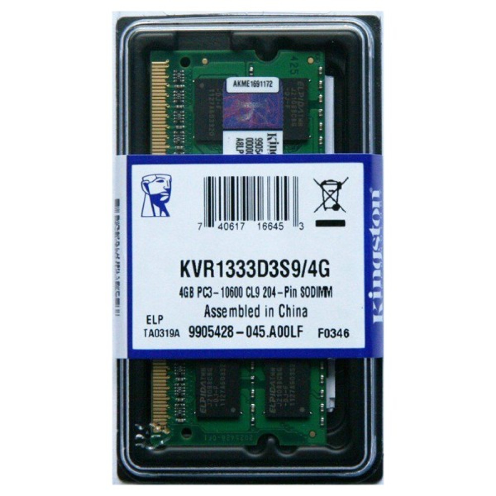 Kingston Valueram 4gb 1333MHZ Ddr3 Notebook Ram (KVR1333D3S9/4G) RAM Bellekler Fiyatı