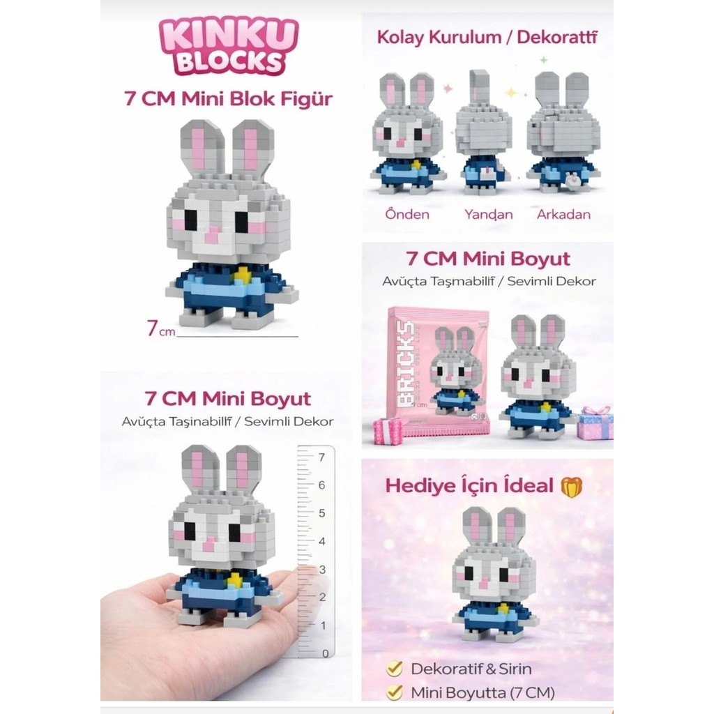 Kinku Kutulu Block-Puzzle-Yapboz-3d Zeka Geliştiren-Mini Sevimli Figürler Minyatür Anne Bebek Oyuncak Fiyatı