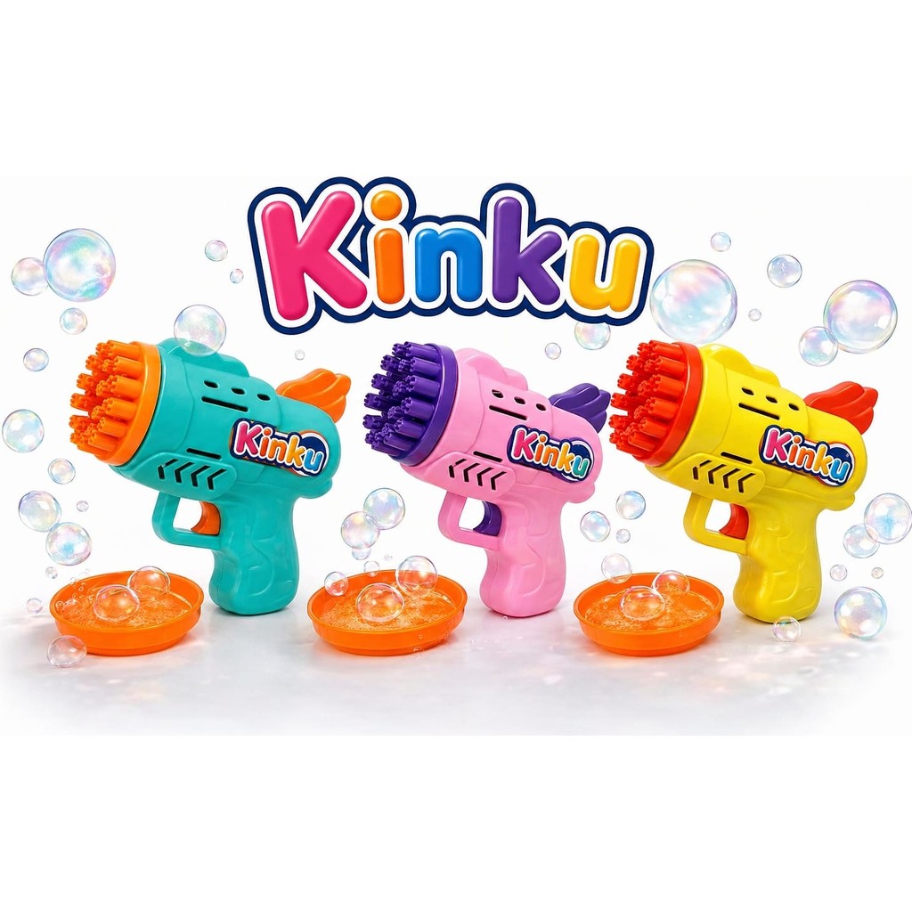 Kinku Pilli Baloncuk Köpük Tabancası Köpük Balon Makinesi Baloncuk Makinesi Köpük Tabancası - Sarı - Mavi Diğer Fiyatı