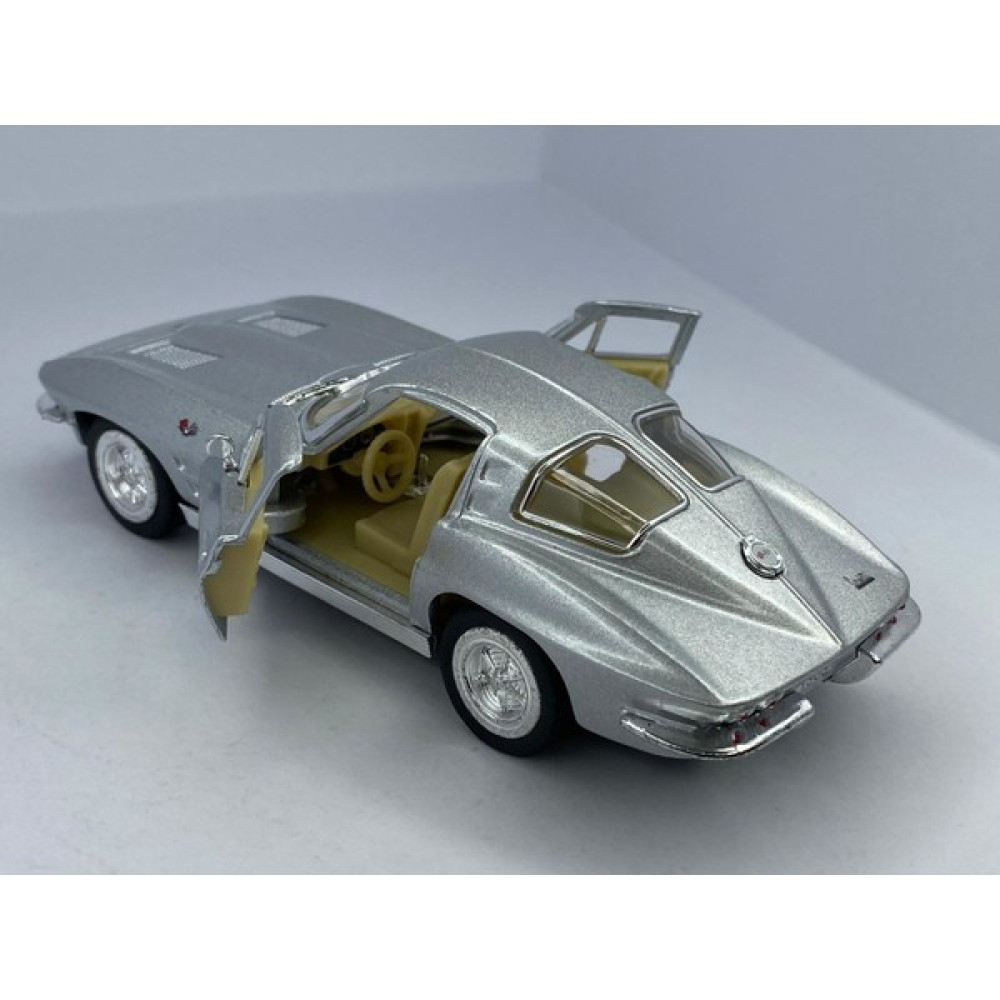 Kinsmart 1963 Corvette Sting Ray - Çek Bırak 5inch. Lisanslı Model Araba, Oyuncak Araba 1:36 - Gri Oyuncak Araç Fiyatı