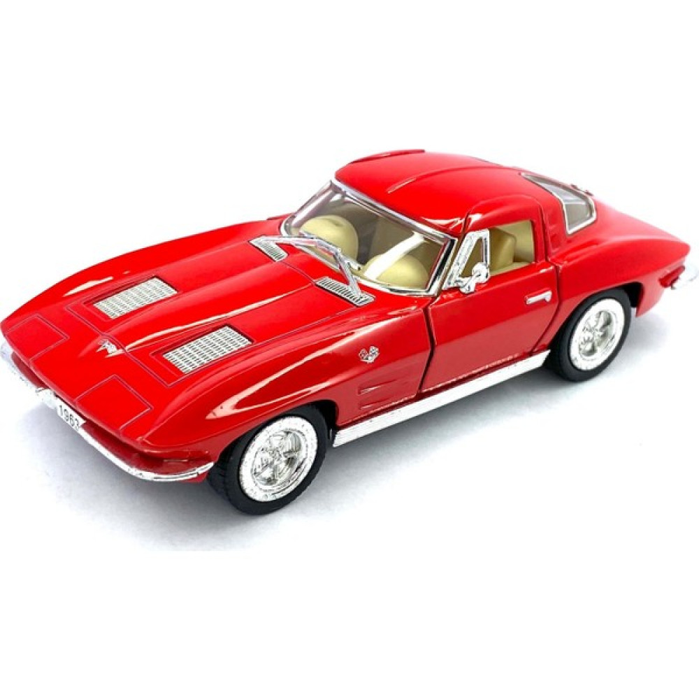 Kinsmart 1963 Corvette Sting Ray - Çek Bırak 5inch. Lisanslı Model Araba, Oyuncak Araba 1:36 - Kırmızı Oyuncak Araç Fiyatı