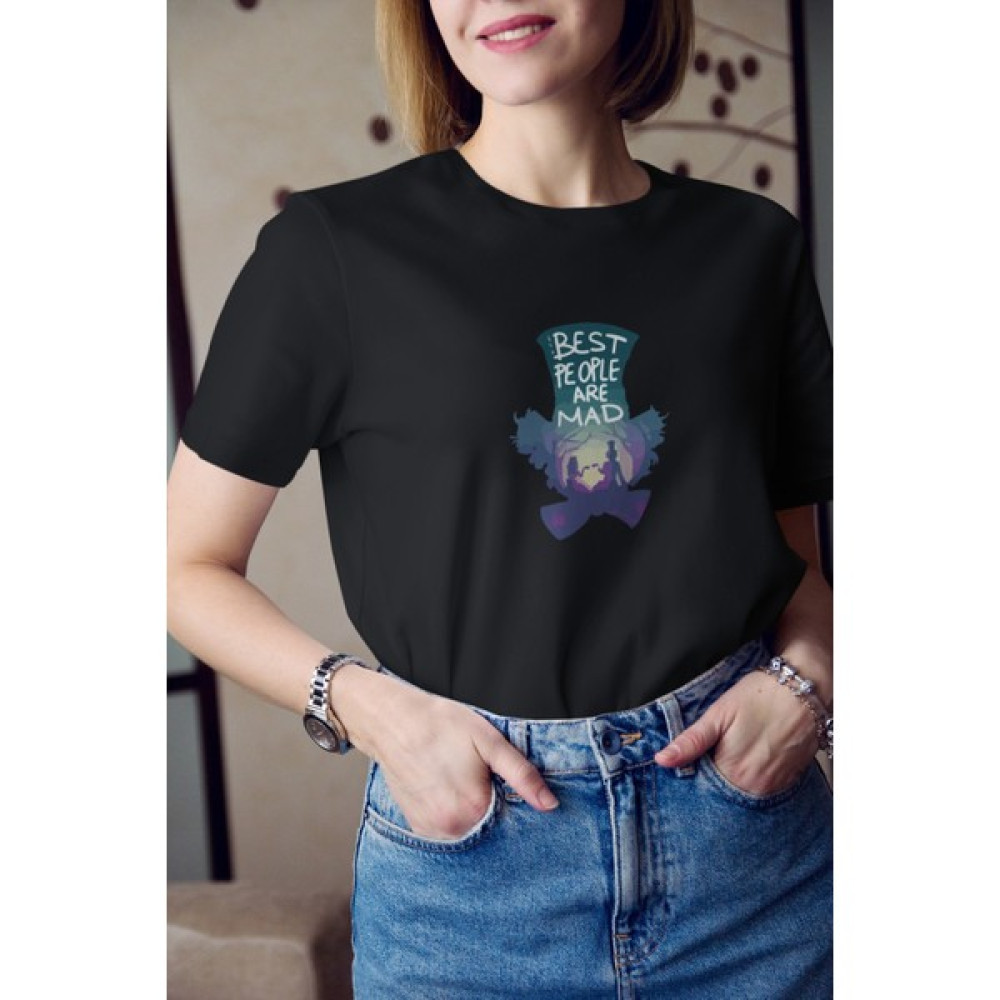 Kio Tasarım Alice In Wonderland Yazı Baskılı T-Shirt Kadın Sevgililer-Doğum-Günü Hediye Bayan T-shirt Fiyatı