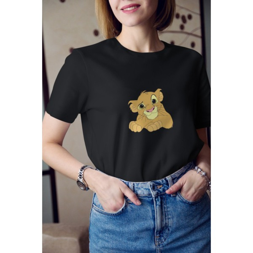 Kio Tasarım Aslan Kral Simba Karakter Renkli Baskılı Tişört Kadın Pamuk Sevgililer-Doğum-Günü Hediye Bayan T-shirt Fiyatı