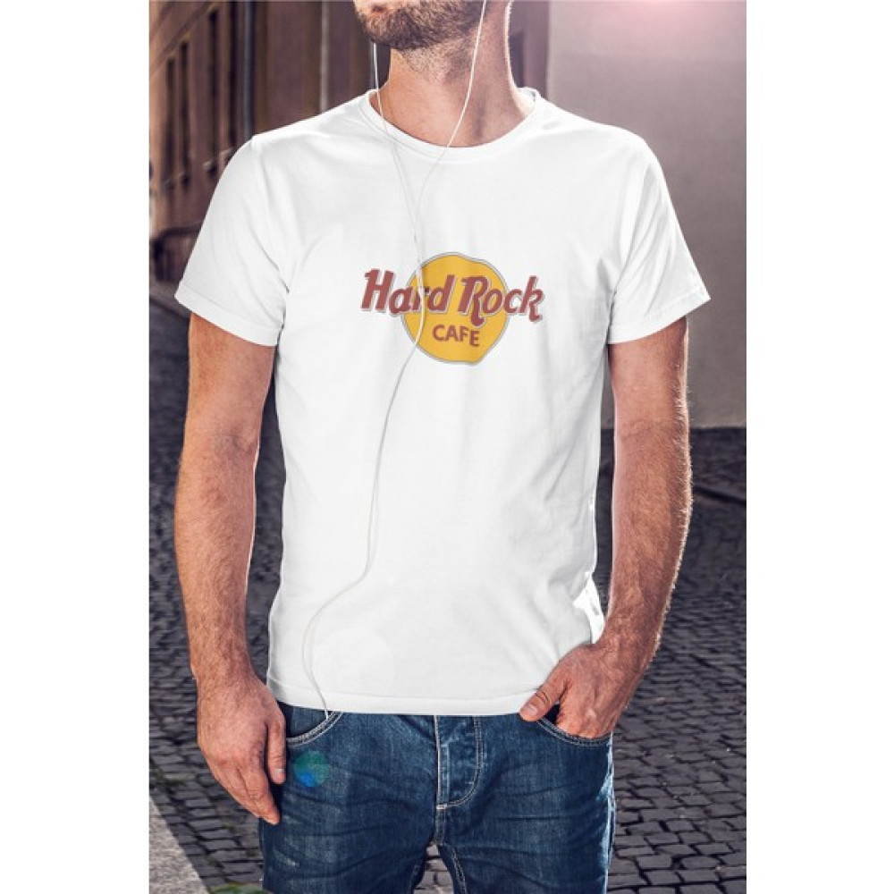 Kio Tasarım Hard Rock Cafe Serisi 1 Baskılı Tişört Erkek Pamuklu Sevgililer-Doğum-Günü Hediye Erkek T-shirt Fiyatı