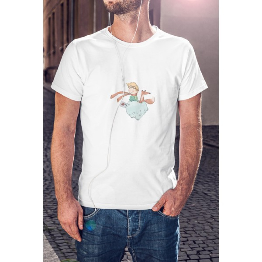 Kio Tasarım Küçük Prens Karakter Baskılı Tişört Erkek Pamuklu Sevgililer-Doğum-Günü Hediye Erkek T-shirt Fiyatı