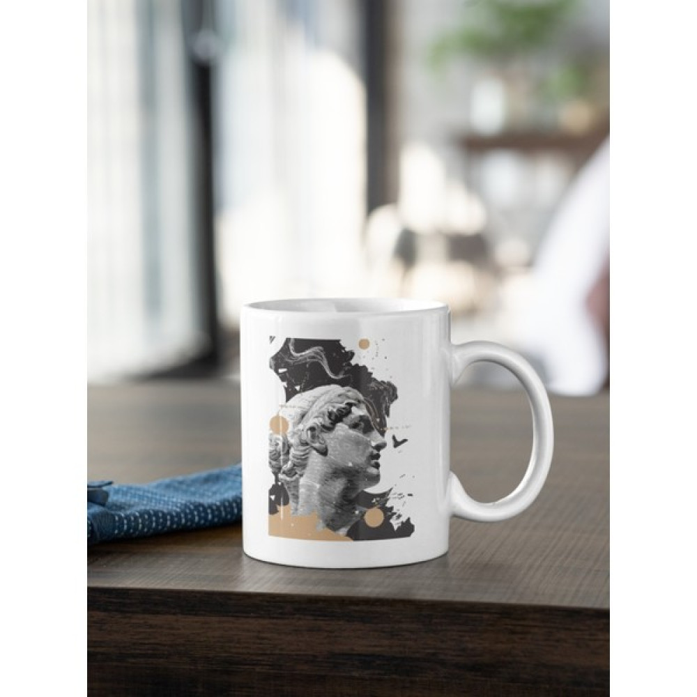 Kio Tasarım Modern Heykel İllüstrasyon Baskılı Kahve Çay Kupası Kupa Beyaz Porselen Mug Sevgililer-İş Arkadaşı-Doğum-Günü Hediyesi Hediye Oto Boyaları Fiyatı