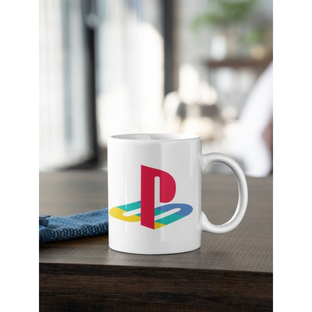Kio Tasarım Playstation Renkli Logo Baskılı Kahve Çay Kupası Kupa Beyaz Porselen Mug Sevgililer-İş Arkadaşı-Doğum-Günü Hediyesi Hediye Fincan / Bardak / Kahve Takımı Fiyatı