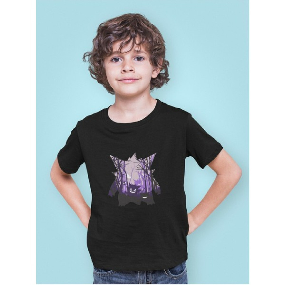 Kio Tasarım Pokemon Haunter Karakteri Baskılı Çocuk Tişört Siyah Unisex Pamuklu Sevgililer-Doğum-Günü Hediye Erkek Çocuk T-shirt Fiyatı