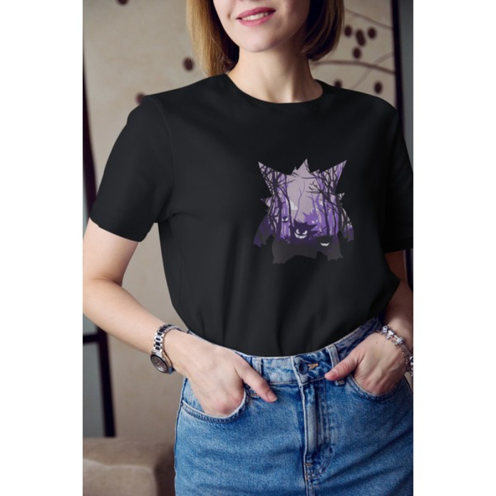 Kio Tasarım Pokemon Haunter Karakteri Baskılı Tişört Kadın Pamuklu Sevgililer-Doğum-Günü Hediye Bayan T-shirt Fiyatı