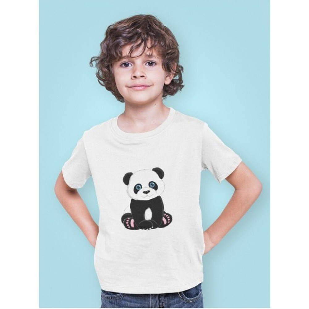 Kio Tasarım Sevimli Panda Serisi 1 Baskılı Çocuk Tişört Beyaz Unisex Pamuklu Sevgililer-Doğum-Günü Hediye Erkek Çocuk T-shirt Fiyatı