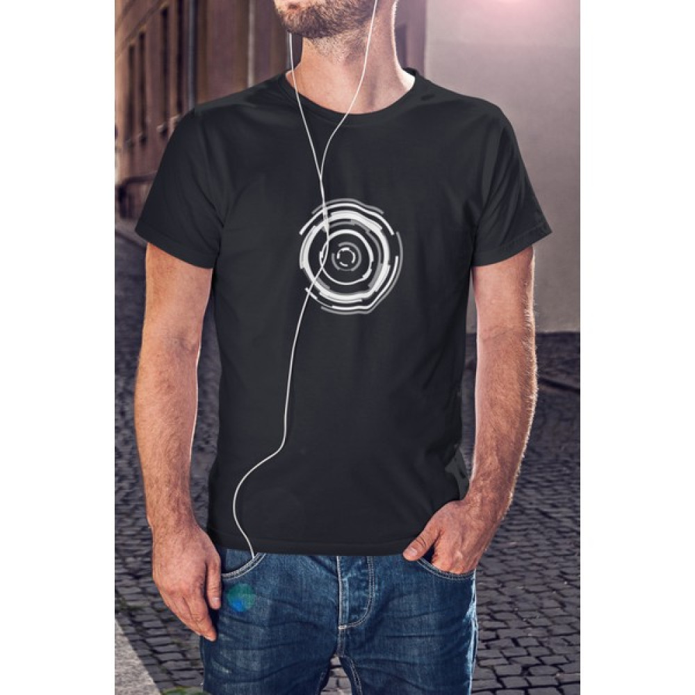 Kio Tasarım Siyah Beyaz Data Disk Çarkları Baskılı Tişört Erkek Pamuklu Sevgililer-Doğum-Günü Hediye Erkek T-shirt Fiyatı