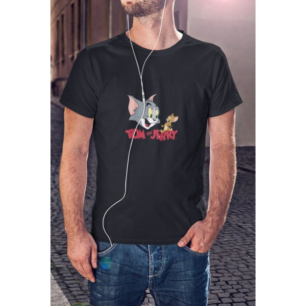 Kio Tasarım Tom ve Jerry Çizgi Film Karakterleri Baskılı Tişört Erkek Pamuk Sevgililer-Doğum-Günü Hediye Erkek T-shirt Fiyatı