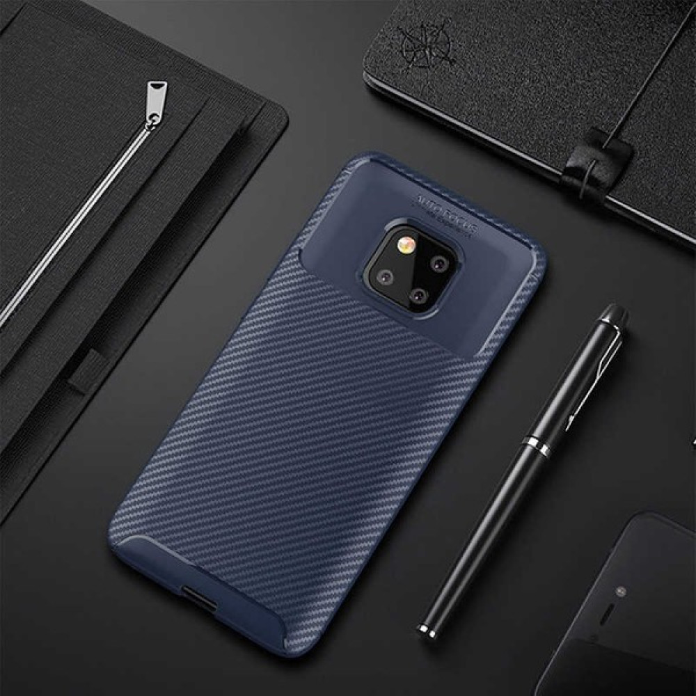 Kip GSM Huawei Mate 20 Pro Kılıf Karbon Desenli Yüksek Kalite Negro Silikon Kapak - Lacivert Cep Telefonu Kılıfı Fiyatı