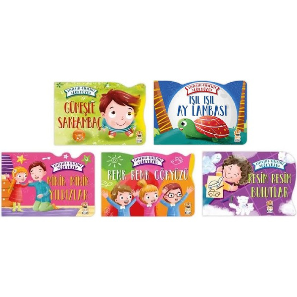 Kıpırtılı Parıltılı Gökyüzü Serisi 5 Kitap Set / Güneşle Saklambaç - Işıl Işık Ay Lambası - Minik Minik Yıldızlar - Renk Renk Gökyüzü - Resim Resim... Okul Öncesi Eğitici & Öğretici Kitaplar Fiyatı