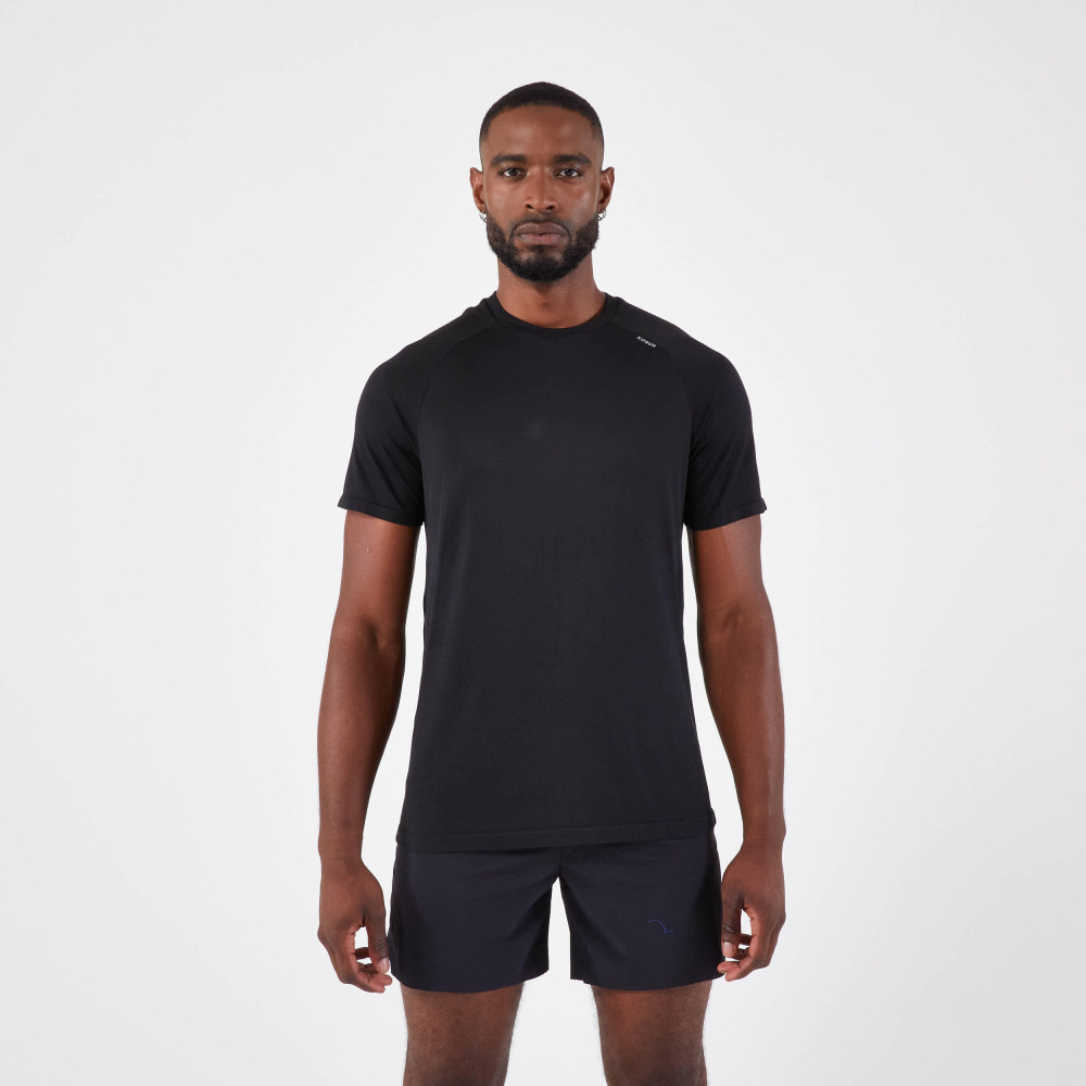 Kiprun Erkek Dikişsiz Koşu Tişörtü - Siyah - Kiprun Run 500 Confort Erkek T-shirt Fiyatı