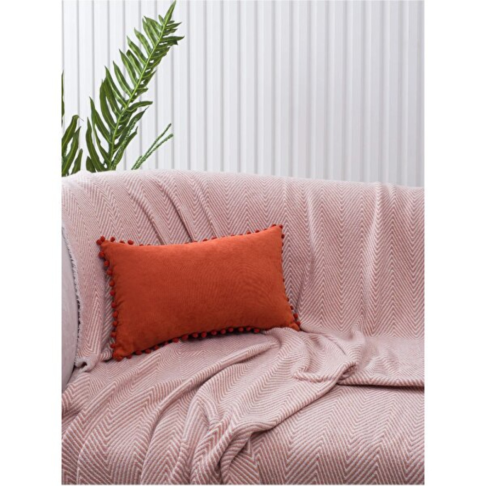 Kiremit Ponponlu Kırlent Kılıfı 30x50 - 6 Farklı Renk! - 30 x 50 cm Kırlent / Mobilya Yastığı Fiyatı