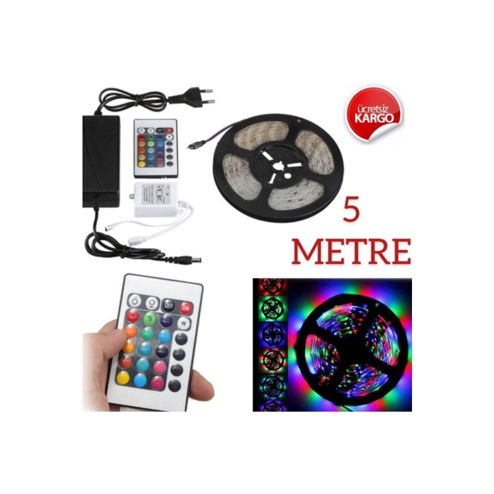 Kırgıl Şerit Led 16 Renk Rgb Uzaktan Kumandalı 5 Metre Televizyon Arkası Yaş Günü & Parti Fiyatı