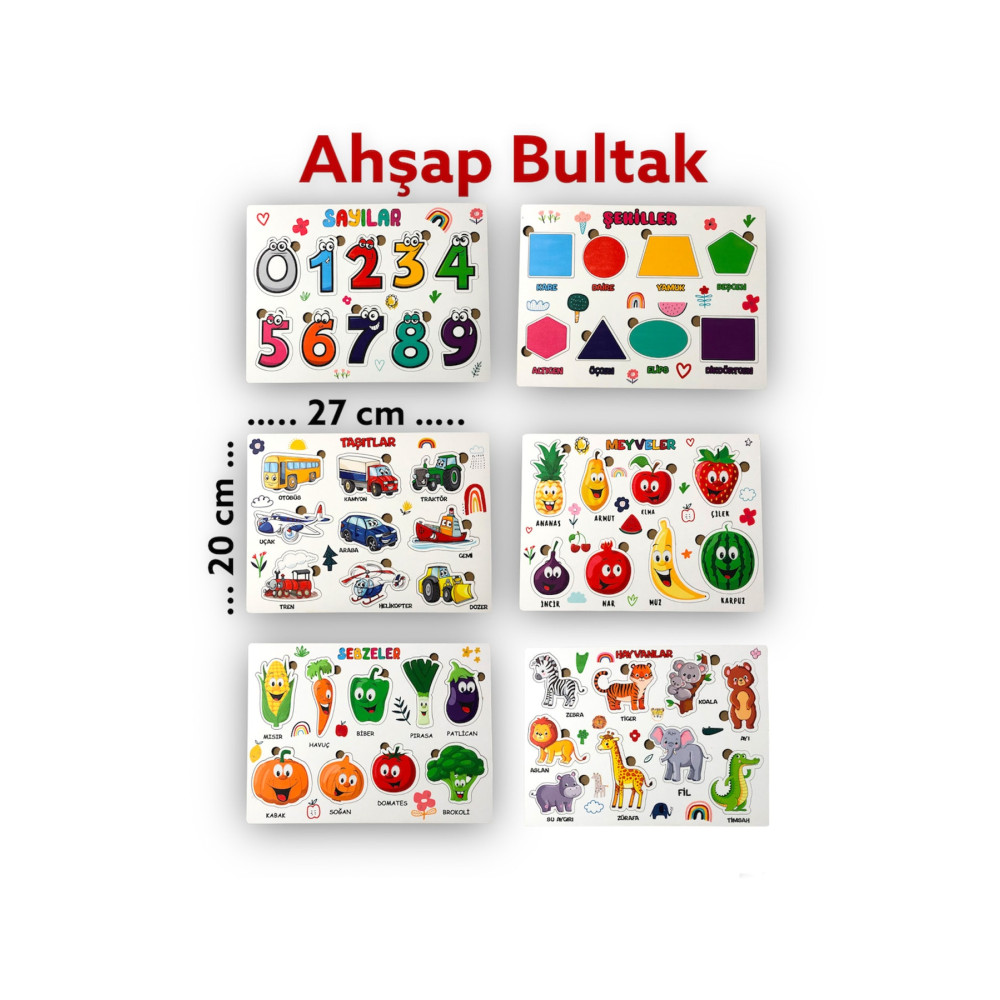 Kiri Ahşap Eğitici Öğretici Yapbo Bultak 6 Farklı Ürün Seti Puzzle & Aksesuarları Fiyatı